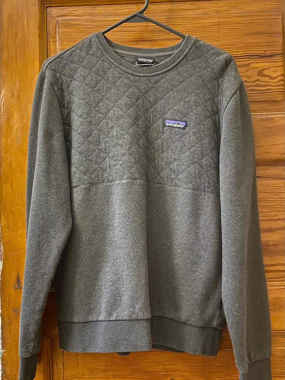 Patagonia Men's Organic Cotton Quilt Crewneck Sweatshirt Forge Gray